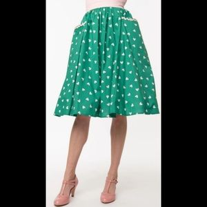 NWT Heart Print Swing Skirt